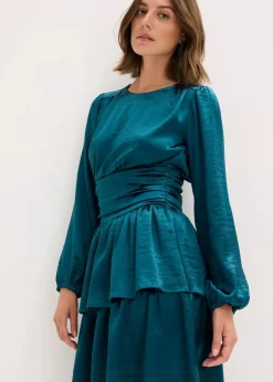 bonprix Kleider|Nachhaltigere Materialien^Minikleid petrol