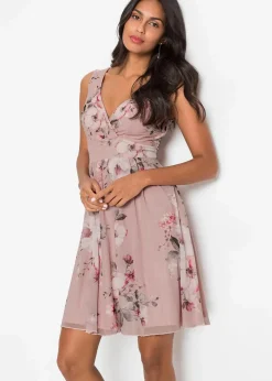 bonprix Kleider|Bekleidung·Pullover & Strickjacken^Minikleid rosa geblümt