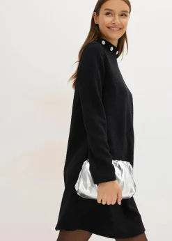 bonprix Bekleidung·Pullover & Strickjacken|Kleider^Minikleid schwarz