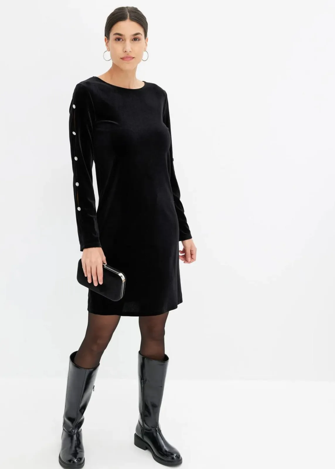 bonprix Bekleidung·Pullover & Strickjacken|Kleider^Minikleid schwarz