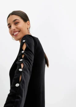 bonprix Bekleidung·Pullover & Strickjacken|Kleider^Minikleid schwarz