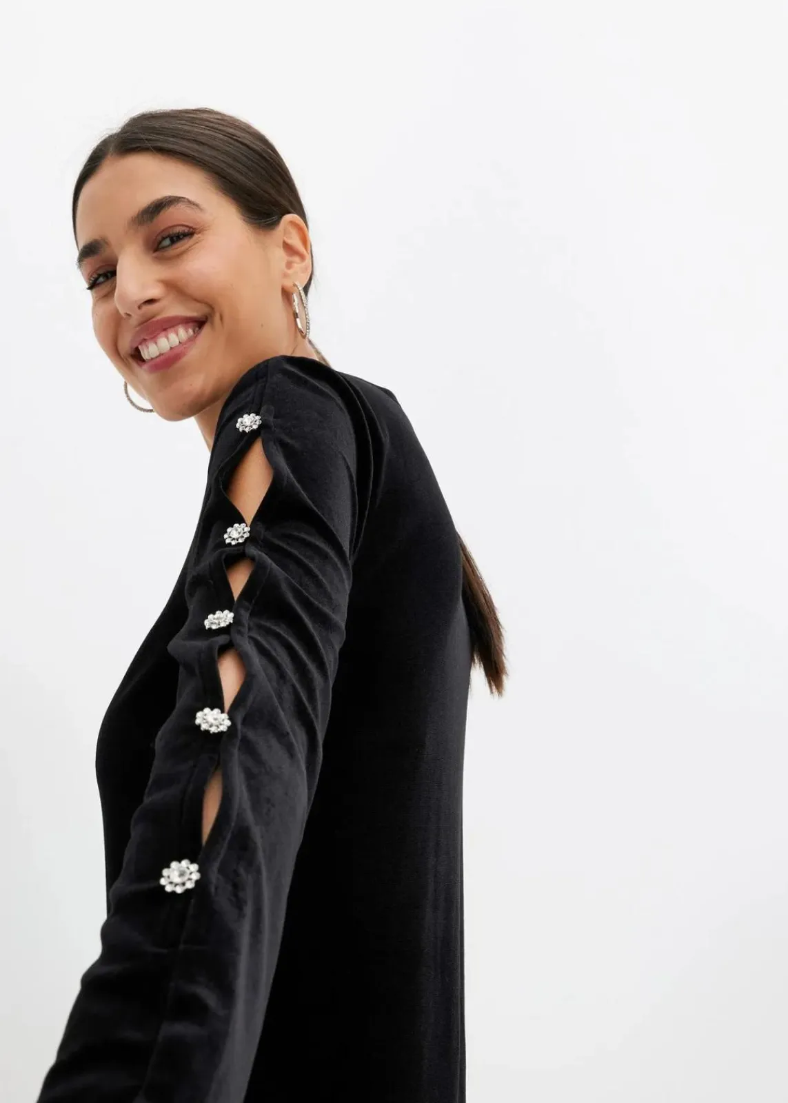 bonprix Bekleidung·Pullover & Strickjacken|Kleider^Minikleid schwarz
