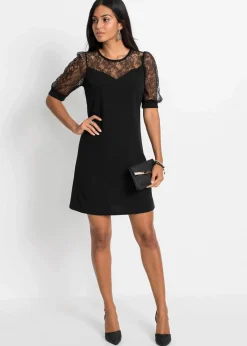 bonprix Kleider|Bekleidung·Pullover & Strickjacken^Minikleid schwarz