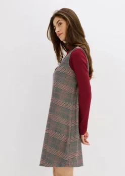 bonprix Bekleidung·Pullover & Strickjacken|Kleider^Minikleid braun/beige kariert