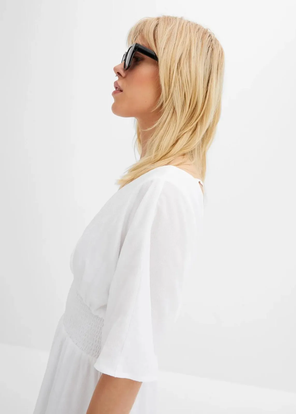 bonprix Bekleidung·Pullover & Strickjacken|Kleider^Minikleid weiß