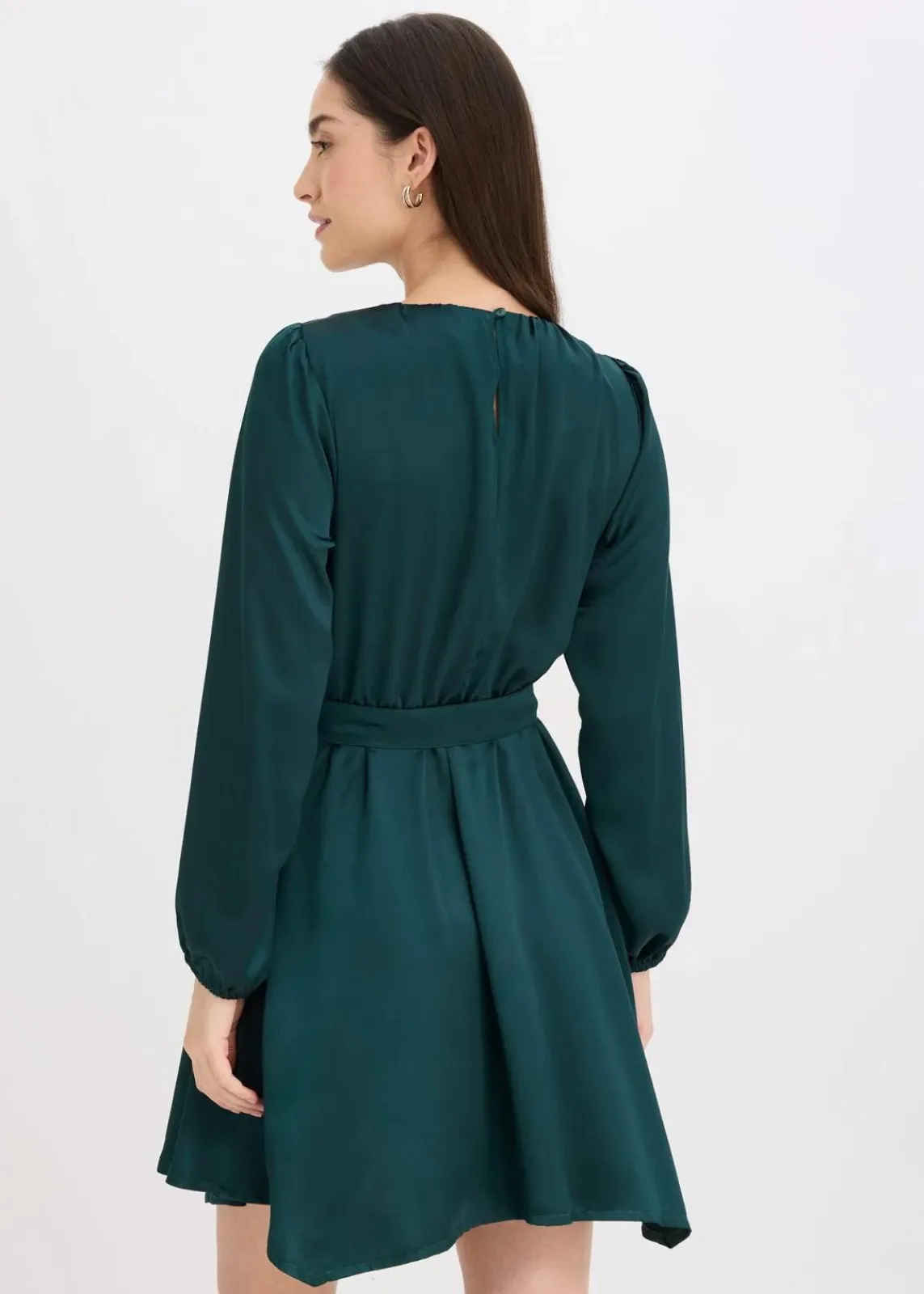 bonprix Bekleidung·Pullover & Strickjacken|Kleider^Minikleid tiefgrün