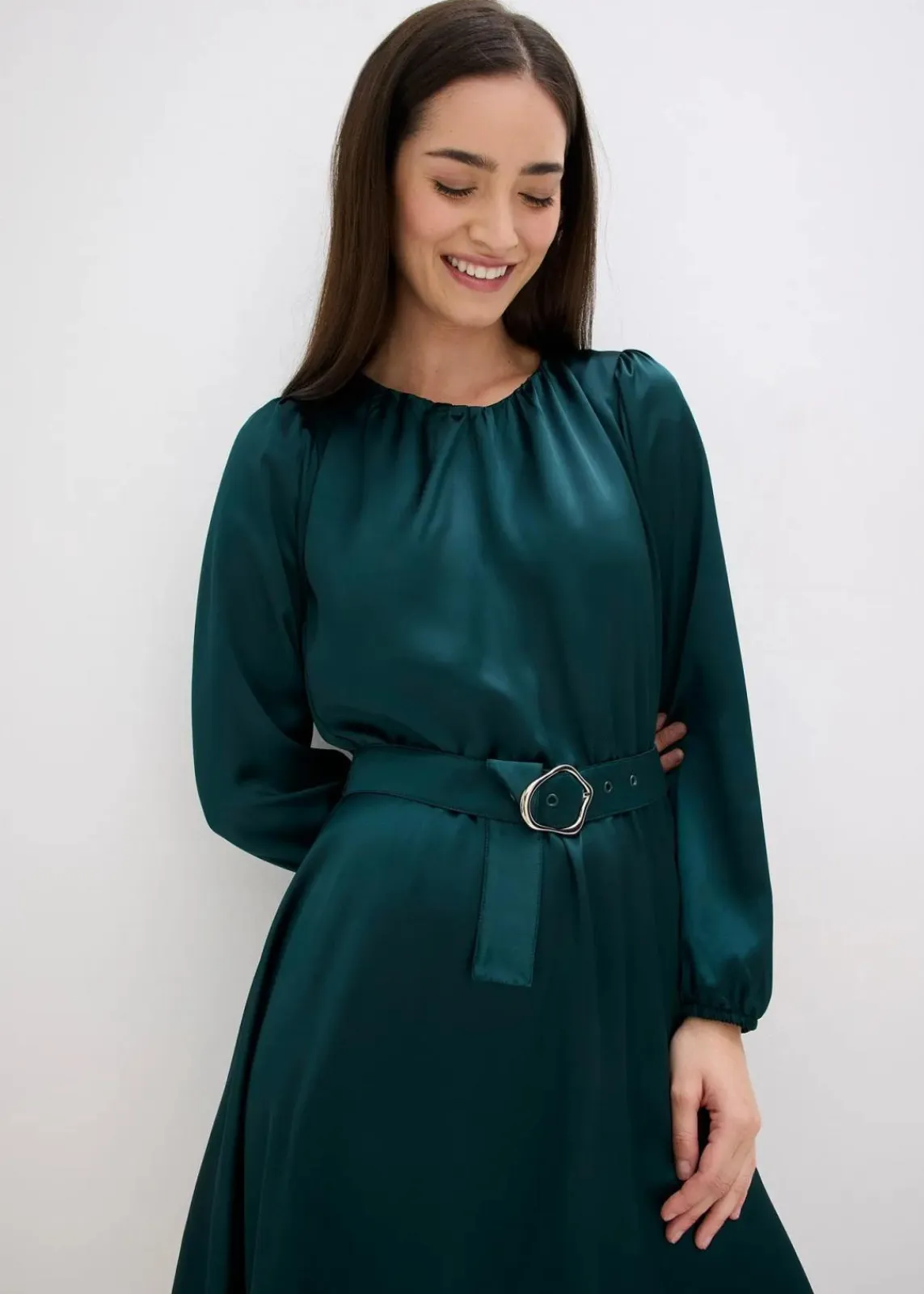 bonprix Bekleidung·Pullover & Strickjacken|Kleider^Minikleid tiefgrün