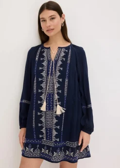 bonprix Kleider|Bekleidung·Pullover & Strickjacken^Minikleid dunkelblau