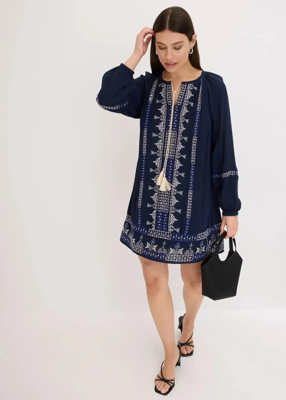 bonprix Kleider|Bekleidung·Pullover & Strickjacken^Minikleid dunkelblau