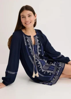 bonprix Kleider|Bekleidung·Pullover & Strickjacken^Minikleid dunkelblau