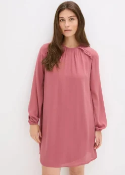 bonprix Bekleidung·Pullover & Strickjacken|Kleider^Minikleid aus Chiffon mit Rüschen softbeere