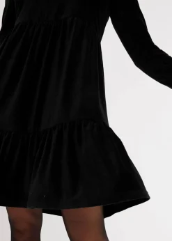 bonprix Kleider|Bekleidung·Pullover & Strickjacken^Minikleid aus elastischen Samt schwarz