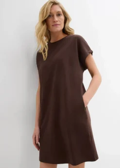 bonprix Bekleidung·Pullover & Strickjacken|Kleider^Minikleid aus fester Interlock-Qualität mit Taschen dunkelbraun