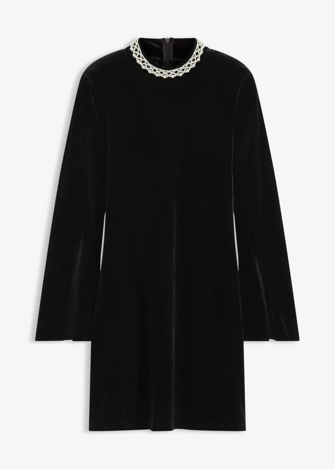 bonprix Kleider^Minikleid aus fließendem Samt schwarz