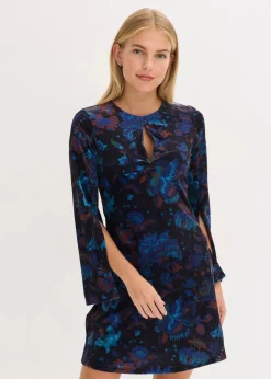 bonprix Bekleidung·Pullover & Strickjacken^Minikleid aus fließendem Samt schwarz
