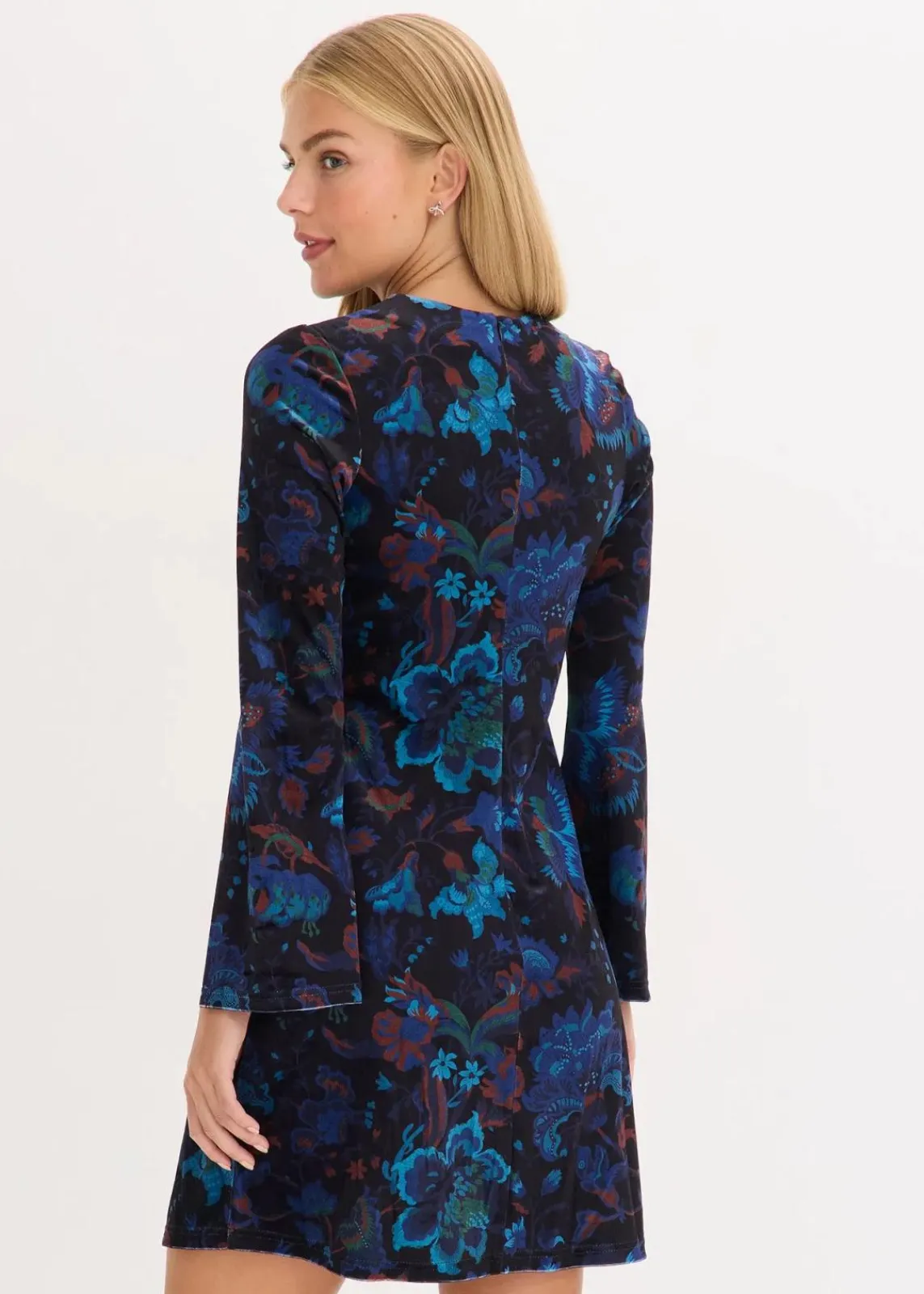 bonprix Bekleidung·Pullover & Strickjacken^Minikleid aus fließendem Samt schwarz