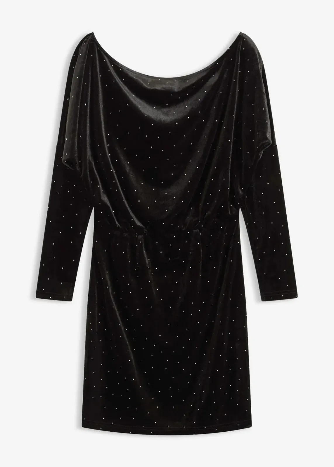 bonprix Kleider|Bekleidung·Pullover & Strickjacken^Minikleid aus fließendem Samt und Glitzer schwarz