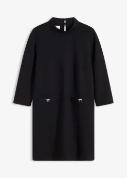 bonprix Bekleidung·Pullover & Strickjacken|Kleider^Minikleid aus fließendem Viskose-Mix schwarz