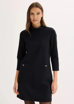 bonprix Bekleidung·Pullover & Strickjacken|Kleider^Minikleid aus fließendem Viskose-Mix schwarz