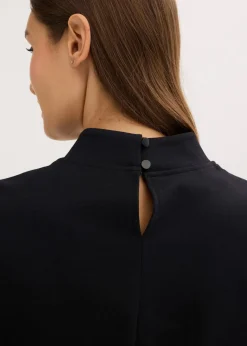 bonprix Bekleidung·Pullover & Strickjacken|Kleider^Minikleid aus fließendem Viskose-Mix schwarz