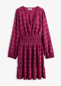 bonprix Nachhaltigere Materialien|Kleider^Minikleid aus fließender Viskose violett bedruckt