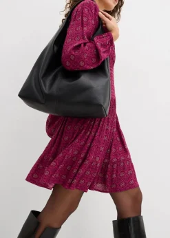 bonprix Nachhaltigere Materialien|Kleider^Minikleid aus fließender Viskose violett bedruckt
