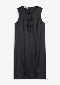 bonprix Bekleidung·Pullover & Strickjacken|Kleider^Minikleid aus glänzendem Satin schwarz