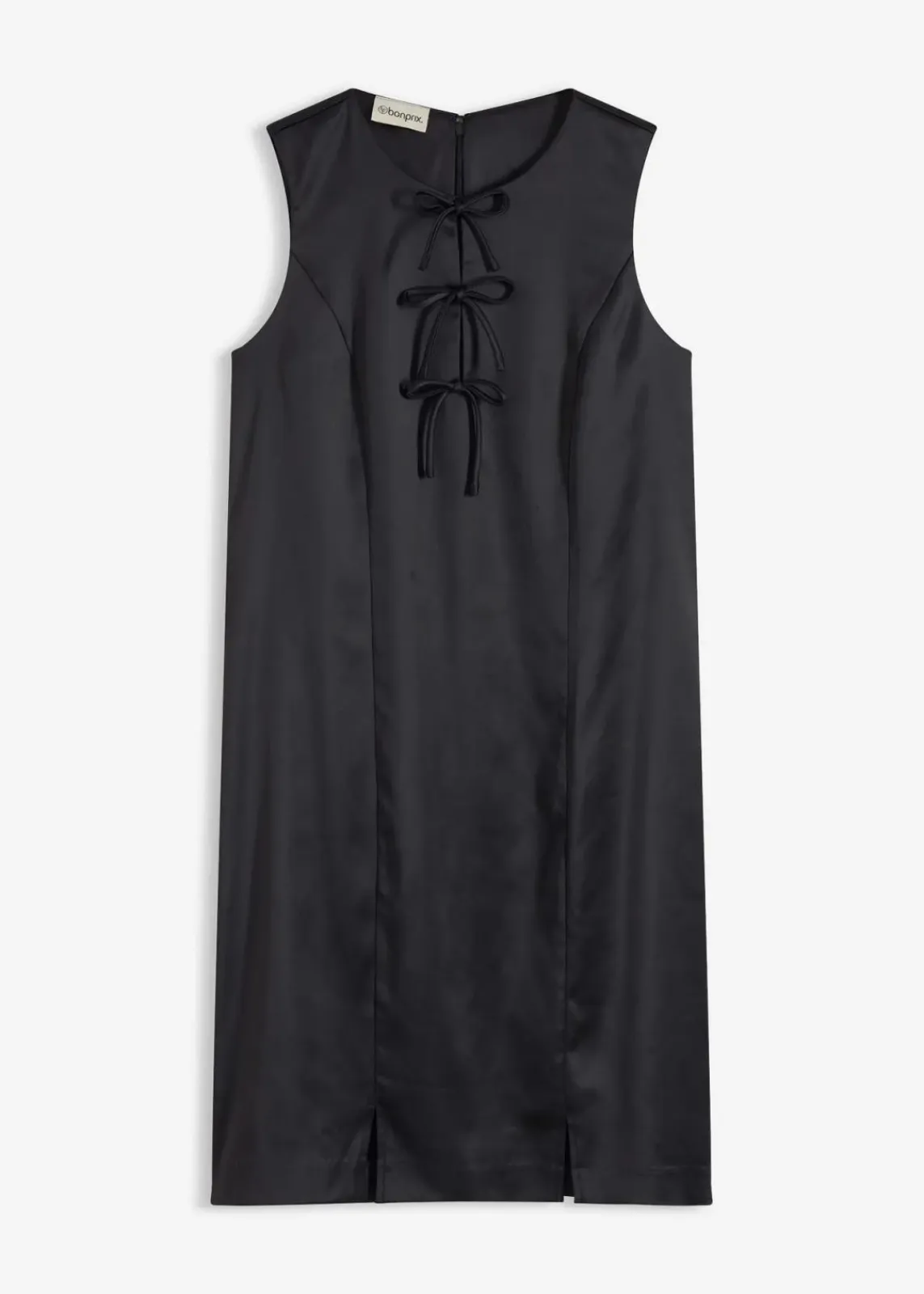 bonprix Bekleidung·Pullover & Strickjacken|Kleider^Minikleid aus glänzendem Satin schwarz