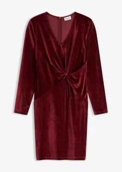 bonprix Bekleidung·Pullover & Strickjacken|Festliche Mode^Minikleid aus glänzendem Samt rubinrot