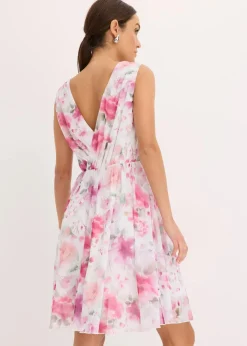 bonprix Nachhaltigere Materialien|Kleider^Minikleid aus Mesh wollweiß floral