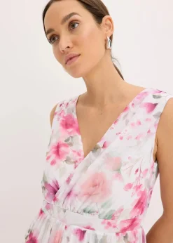 bonprix Nachhaltigere Materialien|Kleider^Minikleid aus Mesh wollweiß floral