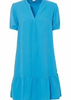 bonprix Bekleidung·Pullover & Strickjacken|Kleider^Minikleid aus Musselin türkis