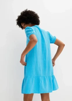 bonprix Bekleidung·Pullover & Strickjacken|Kleider^Minikleid aus Musselin türkis