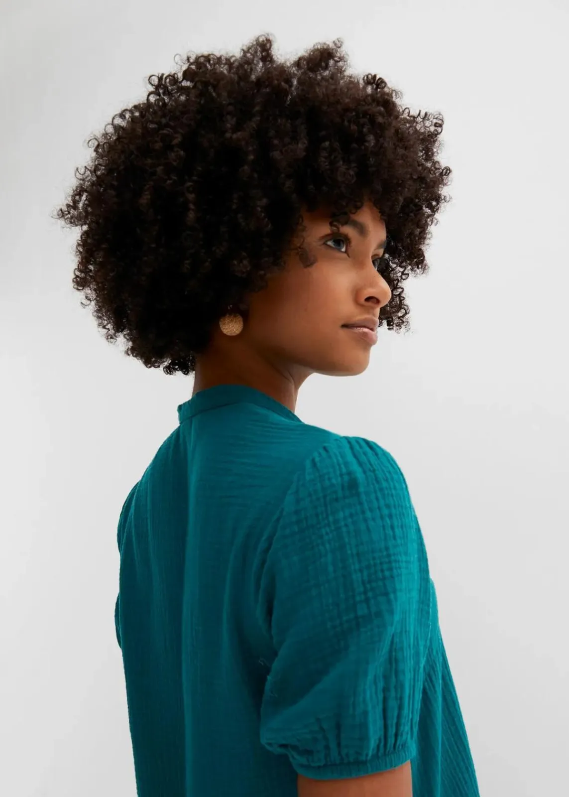 bonprix Kleider|Bekleidung·Pullover & Strickjacken^Minikleid aus Musselin petrol