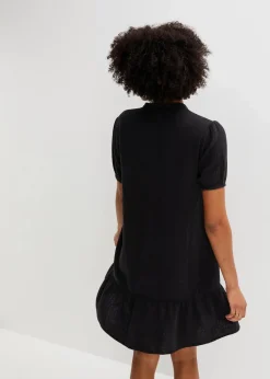 bonprix Bekleidung·Pullover & Strickjacken|Kleider^Minikleid aus Musselin schwarz
