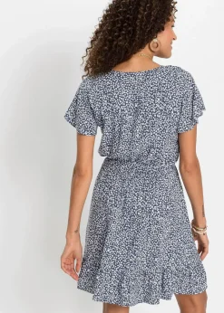 bonprix Nachhaltigere Materialien|Kleider^Minikleid aus nachhaltiger Viscose indigo geblümt