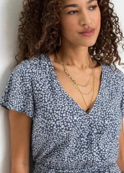 bonprix Nachhaltigere Materialien|Kleider^Minikleid aus nachhaltiger Viscose indigo geblümt