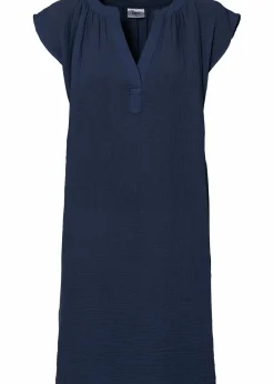 bonprix Bekleidung·Pullover & Strickjacken|Kleider^Minikleid aus reiner Baumwolle dunkelblau