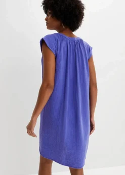 bonprix Kleider|Bekleidung·Pullover & Strickjacken^Minikleid aus reiner Baumwolle blauviolett