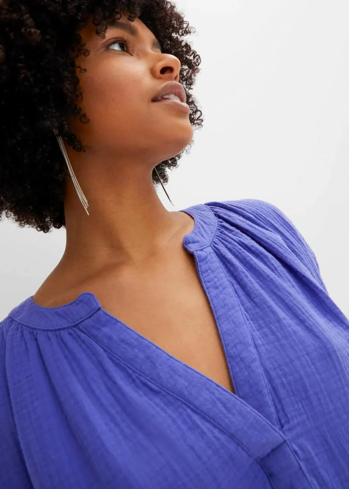 bonprix Kleider|Bekleidung·Pullover & Strickjacken^Minikleid aus reiner Baumwolle blauviolett