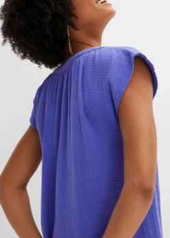 bonprix Kleider|Bekleidung·Pullover & Strickjacken^Minikleid aus reiner Baumwolle blauviolett