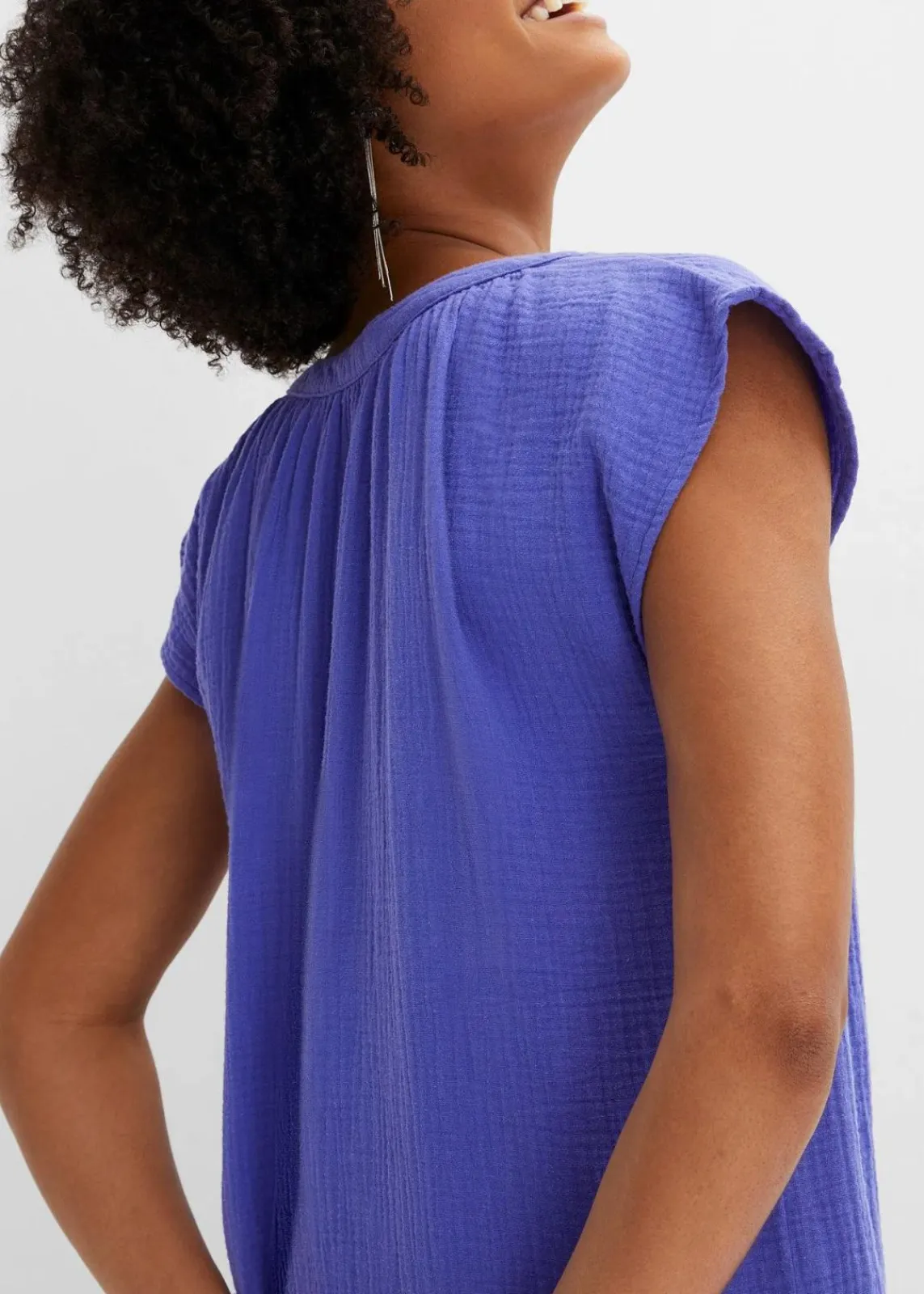 bonprix Kleider|Bekleidung·Pullover & Strickjacken^Minikleid aus reiner Baumwolle blauviolett