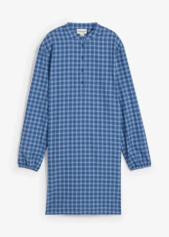 bonprix Bekleidung·Pullover & Strickjacken|Kleider^Minikleid aus reiner Baumwolle hellblau/hellindigo kariert