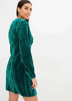 bonprix Nachhaltigere Materialien|Kleider^Minikleid aus Samt brillantgrün