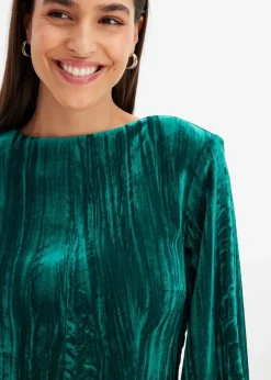 bonprix Nachhaltigere Materialien|Kleider^Minikleid aus Samt brillantgrün
