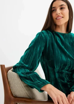 bonprix Nachhaltigere Materialien|Kleider^Minikleid aus Samt brillantgrün