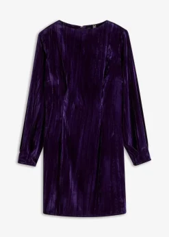 bonprix Nachhaltigere Materialien|Kleider^Minikleid aus Samt dunkellila