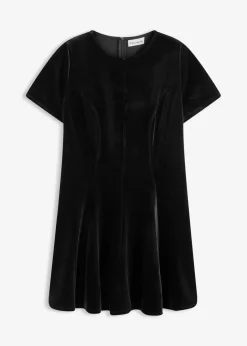 bonprix Bekleidung·Pullover & Strickjacken|Kleider^Minikleid aus softem Samt schwarz