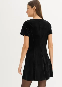 bonprix Bekleidung·Pullover & Strickjacken|Kleider^Minikleid aus softem Samt schwarz
