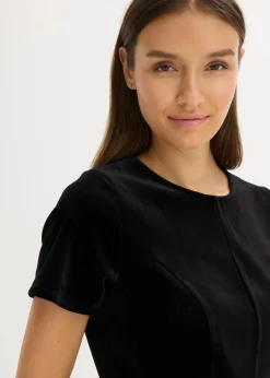 bonprix Bekleidung·Pullover & Strickjacken|Kleider^Minikleid aus softem Samt schwarz